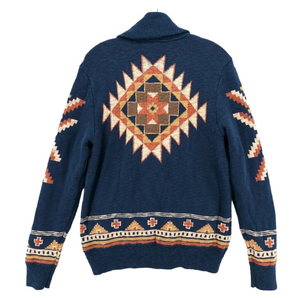 NWT FAHERTY Cardigan B. Yellowtail Wolf Mountain Southwestern Organic Cotton M L - Picture 3 of 9